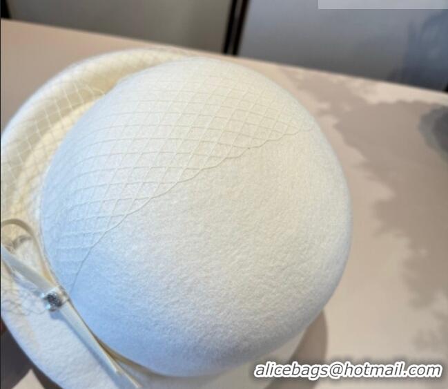 Low Price Miu Miu Wool Bucket Hat with Mesh MIU010518 White 2026
