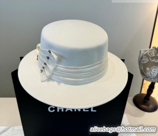 Big Discount Valentino Wide Brim Hat with Strass VLTN010518 White 2026