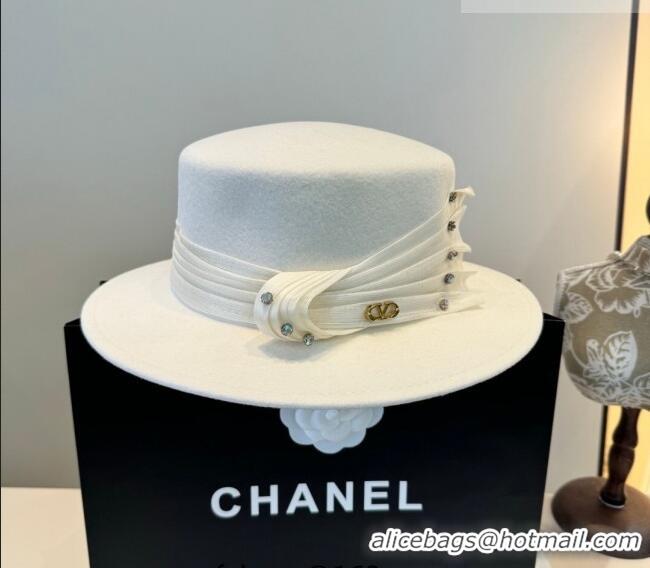 Big Discount Valentino Wide Brim Hat with Strass VLTN010518 White 2026