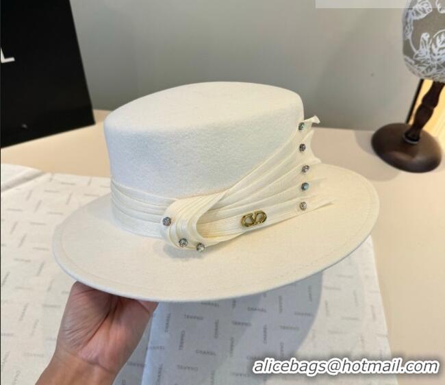 Big Discount Valentino Wide Brim Hat with Strass VLTN010518 White 2026