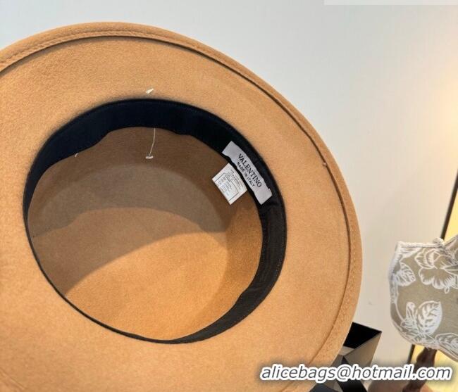 Big Discount Valentino Wide Brim Hat with Strass VLTN010518 Camel 2026