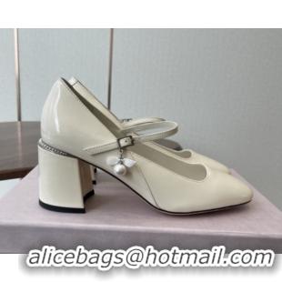 Grade Quality Jimmy Choo Jenson 65 Pumps with Strap in Patent Leather White 5111502