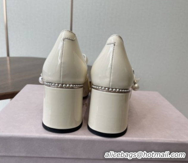 Grade Quality Jimmy Choo Jenson 65 Pumps with Strap in Patent Leather White 5111502