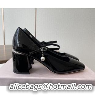 Top Grade Jimmy Choo Jenson 65 Pumps with Strap in Patent Leather Black 5111503
