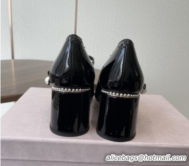 Top Grade Jimmy Choo Jenson 65 Pumps with Strap in Patent Leather Black 5111503