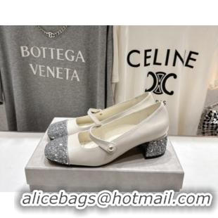 Purchase Jimmy Choo Elisa 45 Pumps in Nappa Leather Leather & Glitter White/Silver 111505