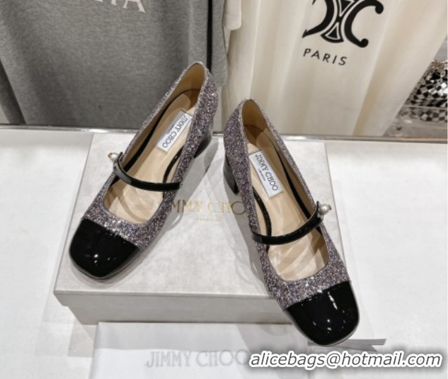 Low Price Jimmy Choo Elisa 45 Pumps in Patent Leather & Glitter Black 5111740