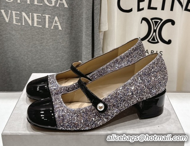 Low Price Jimmy Choo Elisa 45 Pumps in Patent Leather & Glitter Black 5111740