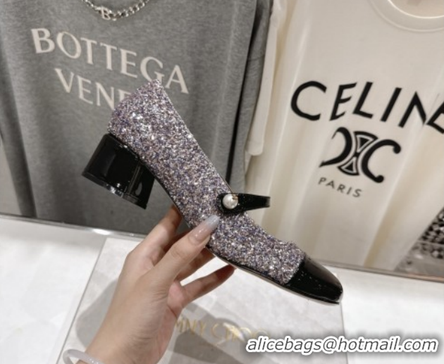 Low Price Jimmy Choo Elisa 45 Pumps in Patent Leather & Glitter Black 5111740