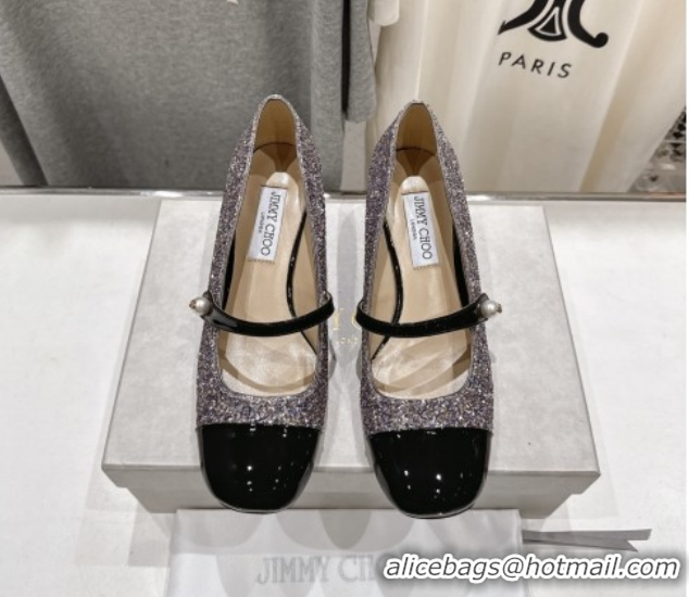 Low Price Jimmy Choo Elisa 45 Pumps in Patent Leather & Glitter Black 5111740
