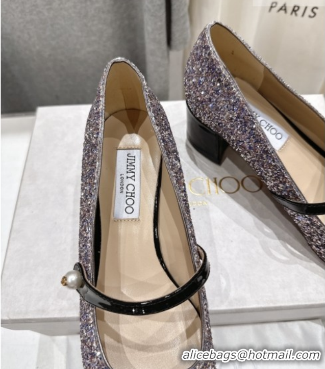 Low Price Jimmy Choo Elisa 45 Pumps in Patent Leather & Glitter Black 5111740