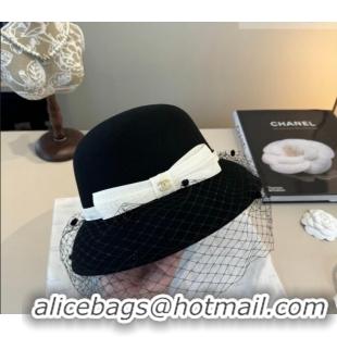 Buy Inexpensive Chanel Wool Bucket Hat with Mesh CH010518 Black 2026