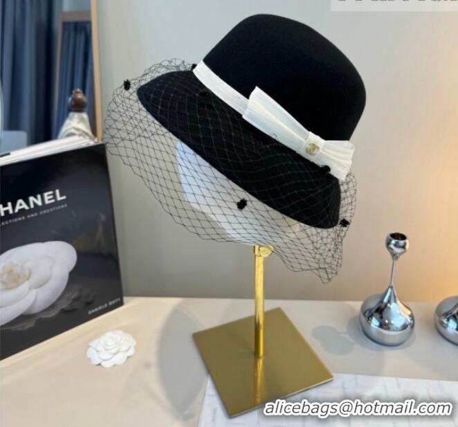 Buy Inexpensive Chanel Wool Bucket Hat with Mesh CH010518 Black 2026