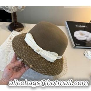 Unique Discount Chanel Wool Bucket Hat with Mesh CH010518 Khaki 2026