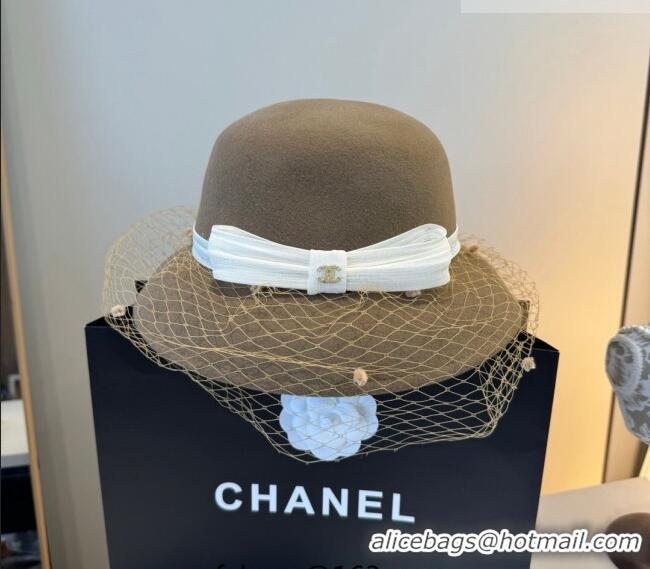 Unique Discount Chanel Wool Bucket Hat with Mesh CH010518 Khaki 2026