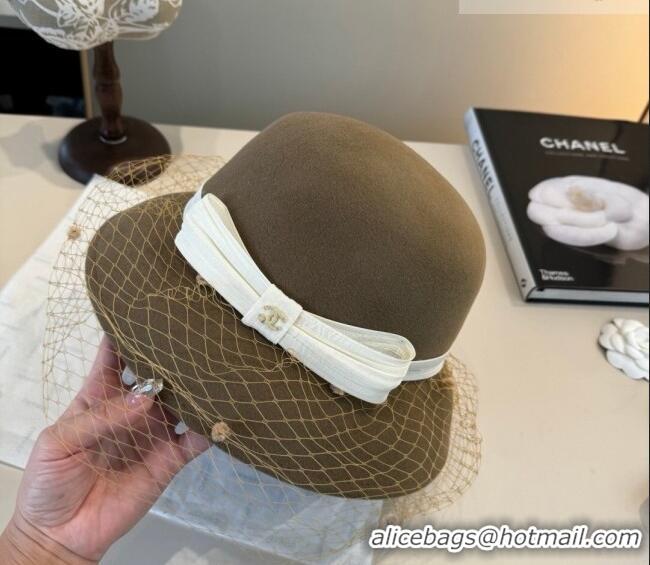 Unique Discount Chanel Wool Bucket Hat with Mesh CH010518 Khaki 2026