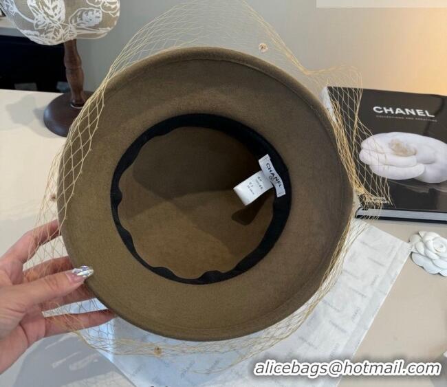 Unique Discount Chanel Wool Bucket Hat with Mesh CH010518 Khaki 2026