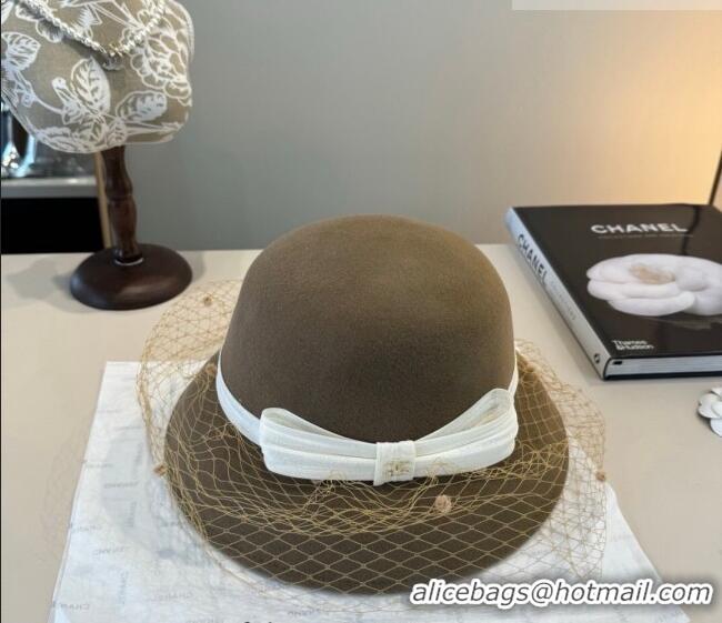 Unique Discount Chanel Wool Bucket Hat with Mesh CH010518 Khaki 2026