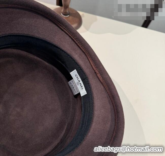 Luxury Cheap Chanel Wool Bucket Hat with Pearls CH010522 Brown 2026