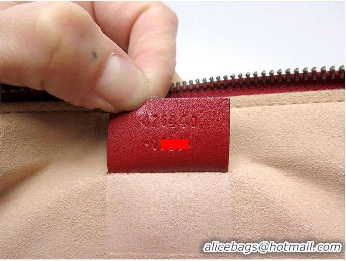 Unique Style Grade Design Gucci GG Marmont Leather Pouch Clutch Bag 476440 Red