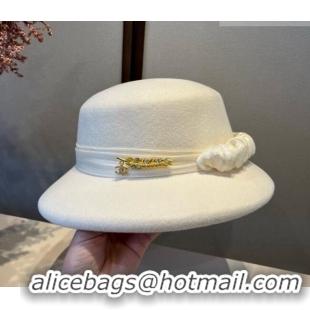 Luxury Discount Chanel Wool Bucket Hat with Band CH010523 White 2026