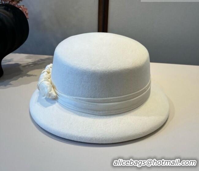 Luxury Discount Chanel Wool Bucket Hat with Band CH010523 White 2026