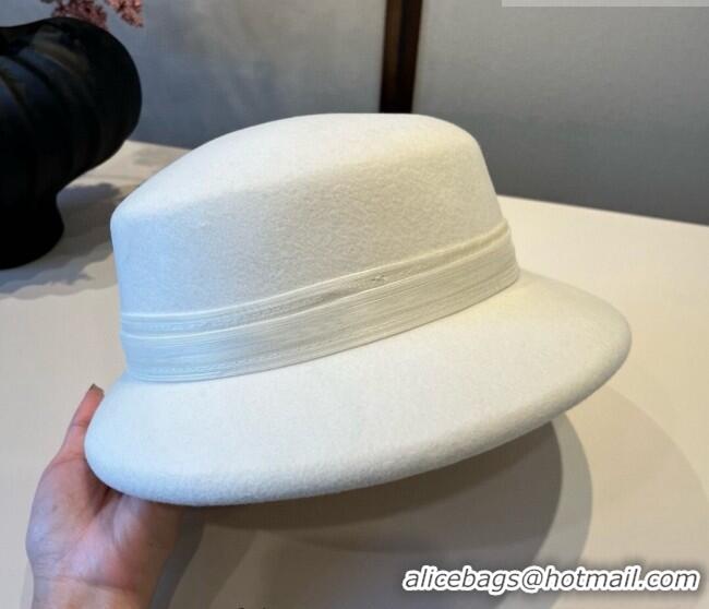 Luxury Discount Chanel Wool Bucket Hat with Band CH010523 White 2026