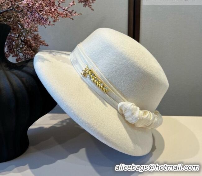 Luxury Discount Chanel Wool Bucket Hat with Band CH010523 White 2026