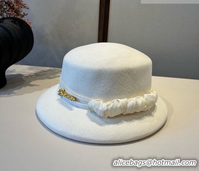 Luxury Discount Chanel Wool Bucket Hat with Band CH010523 White 2026