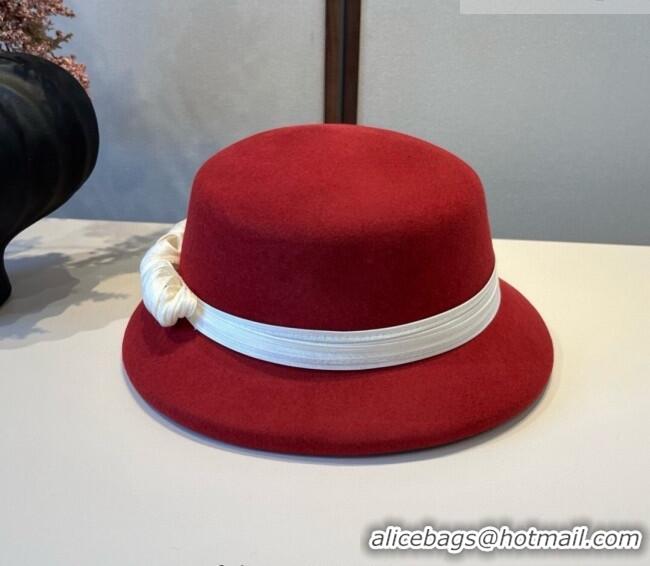 Well Crafted Chanel Wool Bucket Hat with Band CH010523 Red 2026