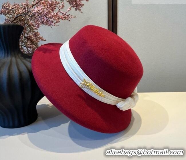 Well Crafted Chanel Wool Bucket Hat with Band CH010523 Red 2026