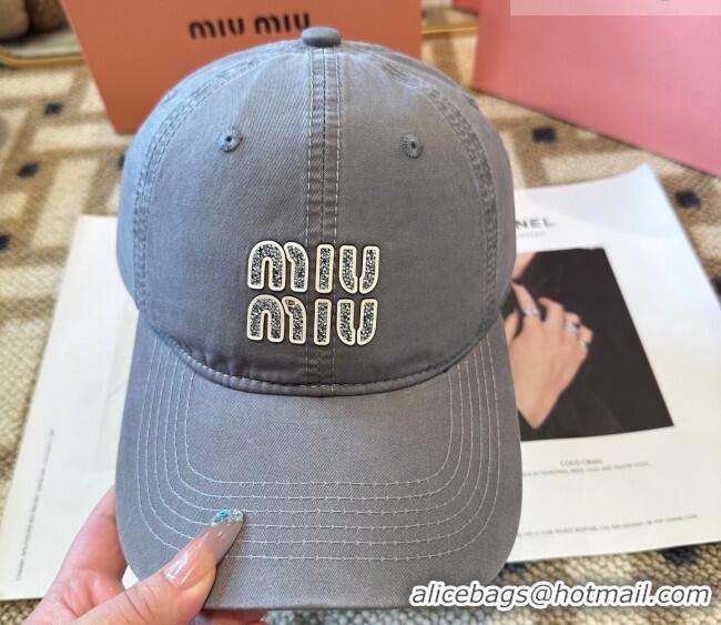 Famous Brand Miu Miu Canvas Baseball Hat MIU010522 Grey 2026