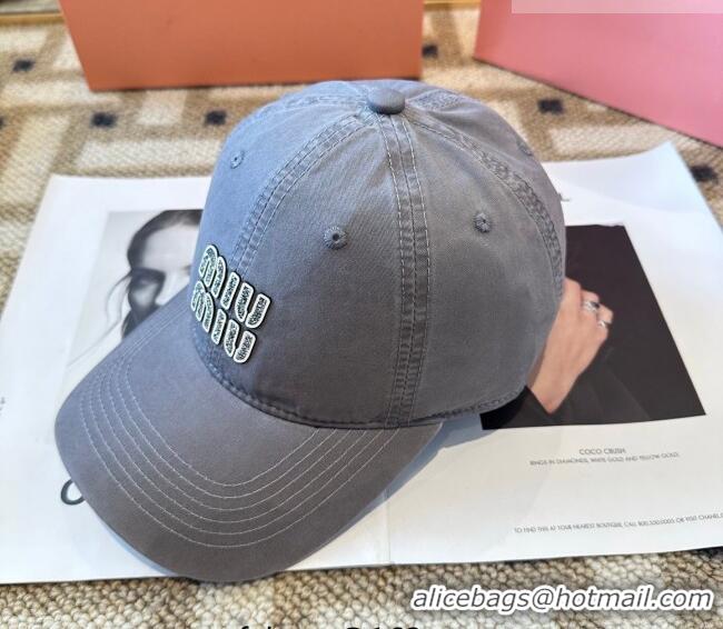 Famous Brand Miu Miu Canvas Baseball Hat MIU010522 Grey 2026
