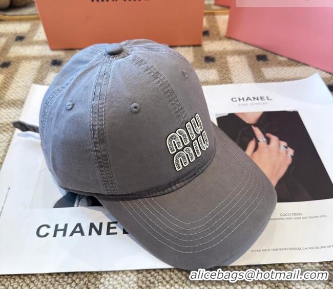 Famous Brand Miu Miu Canvas Baseball Hat MIU010522 Grey 2026