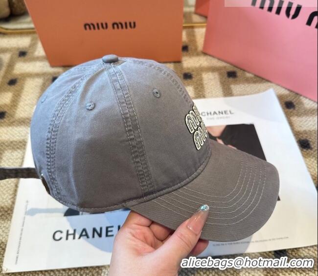 Famous Brand Miu Miu Canvas Baseball Hat MIU010522 Grey 2026