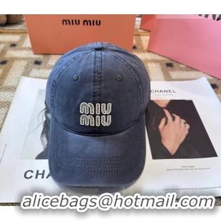 Grade Design Miu Miu Canvas Baseball Hat Washed MIU010522 Blue 2026