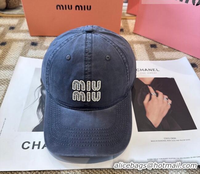 Grade Design Miu Miu Canvas Baseball Hat Washed MIU010522 Blue 2026