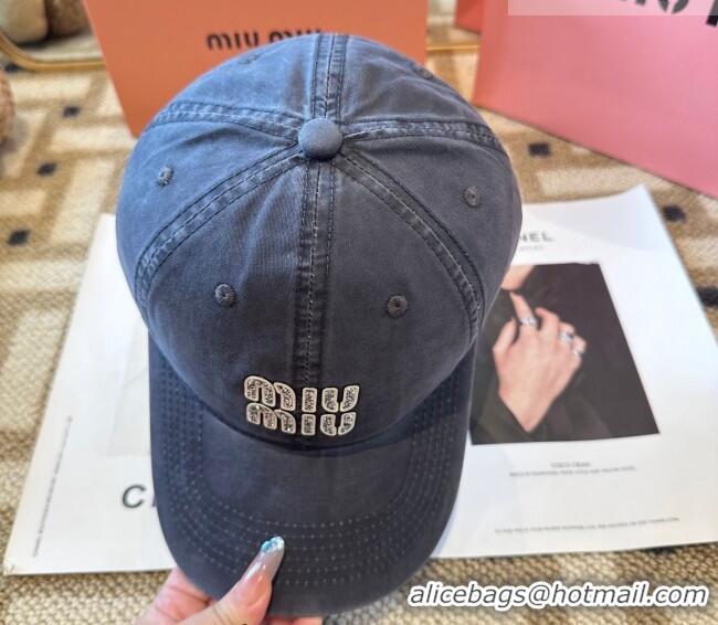 Grade Design Miu Miu Canvas Baseball Hat Washed MIU010522 Blue 2026