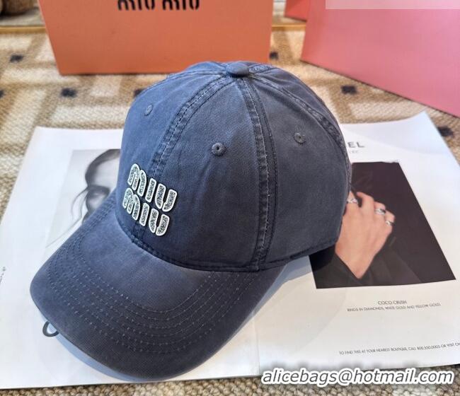 Grade Design Miu Miu Canvas Baseball Hat Washed MIU010522 Blue 2026
