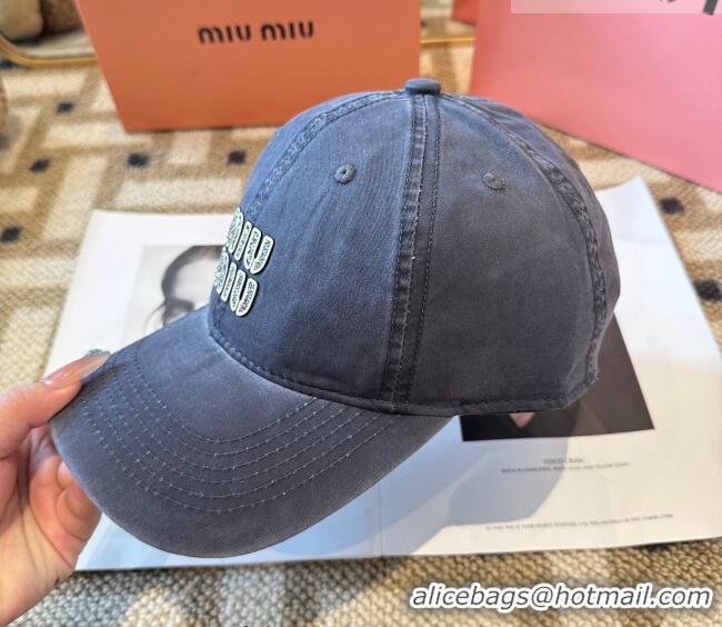 Grade Design Miu Miu Canvas Baseball Hat Washed MIU010522 Blue 2026