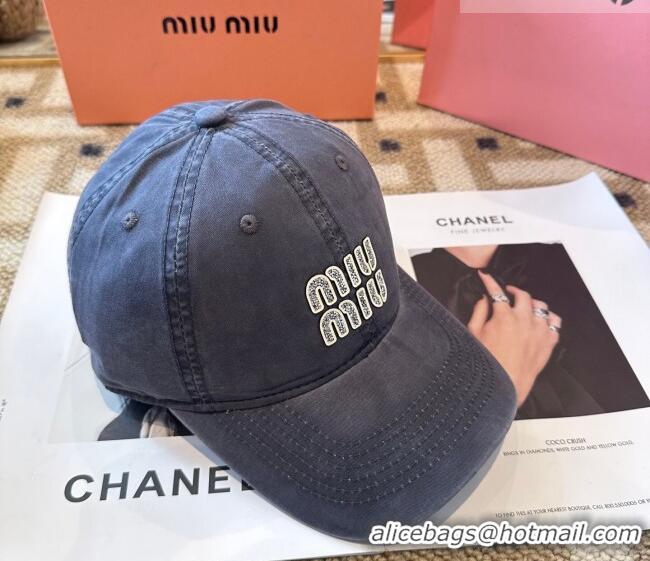Grade Design Miu Miu Canvas Baseball Hat Washed MIU010522 Blue 2026