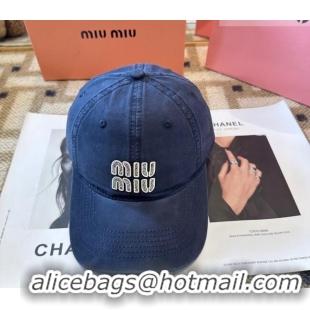 Promotional Miu Miu Canvas Baseball Hat MIU010522 Navy Blue 2026