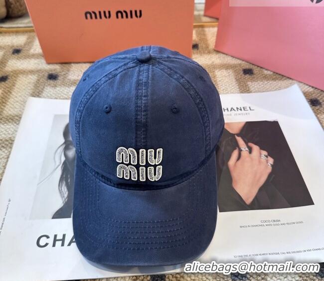 Promotional Miu Miu Canvas Baseball Hat MIU010522 Navy Blue 2026
