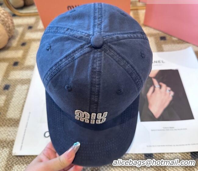 Promotional Miu Miu Canvas Baseball Hat MIU010522 Navy Blue 2026