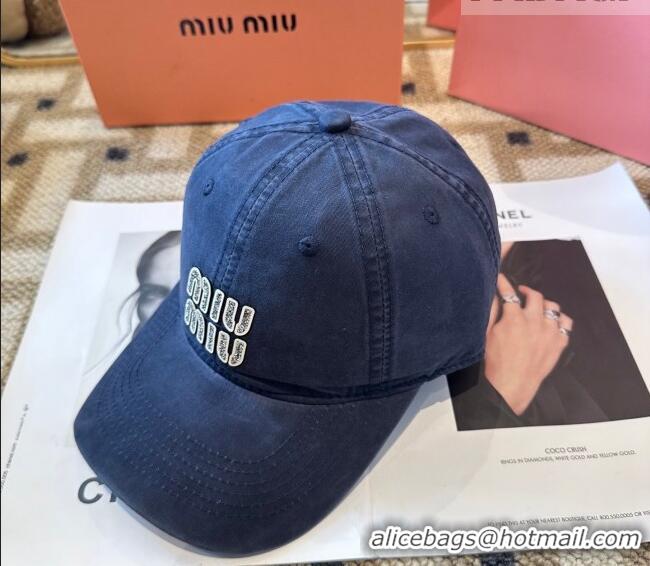 Promotional Miu Miu Canvas Baseball Hat MIU010522 Navy Blue 2026