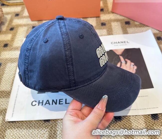 Promotional Miu Miu Canvas Baseball Hat MIU010522 Navy Blue 2026