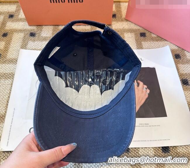 Promotional Miu Miu Canvas Baseball Hat MIU010522 Navy Blue 2026