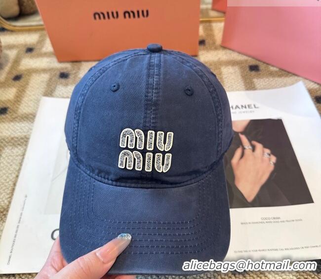 Promotional Miu Miu Canvas Baseball Hat MIU010522 Navy Blue 2026