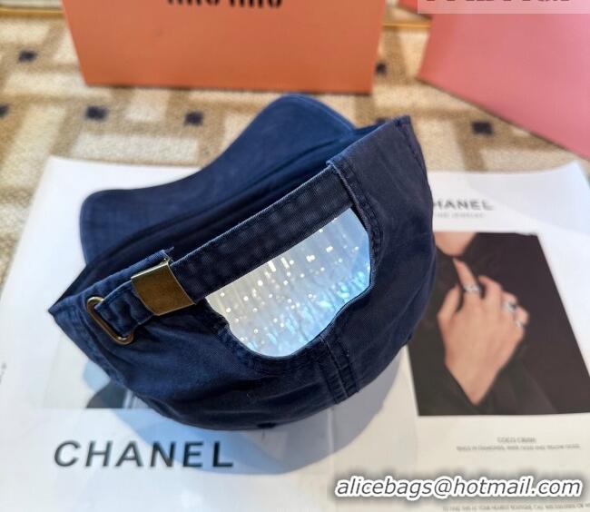 Promotional Miu Miu Canvas Baseball Hat MIU010522 Navy Blue 2026