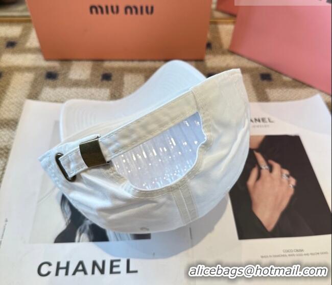 Fashion Discount Miu Miu Canvas Baseball Hat MIU010522 White 2026